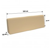 Set of 8 Garden Cushions Water-Resistant 120x80 + 120x40 Beige