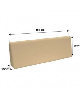 Set of 8 Garden Cushions Water-Resistant 120x80 + 120x40 Beige