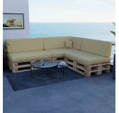 Set of 8 Garden Cushions Water-Resistant 120x80 + 120x40 Beige