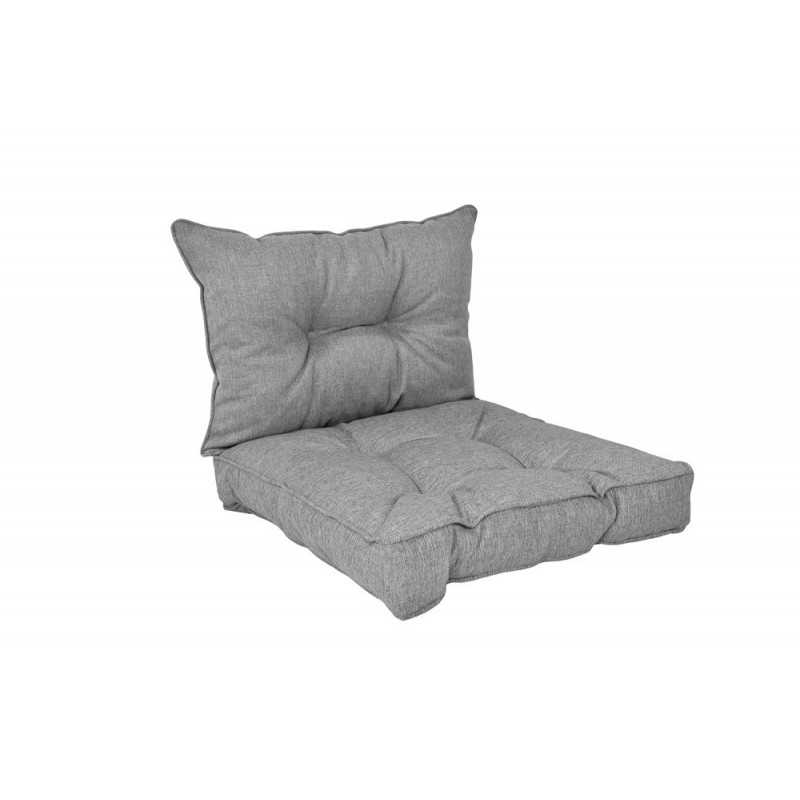 Set of 2 Garden Chair Cushion Grey 40x40 + 50x40