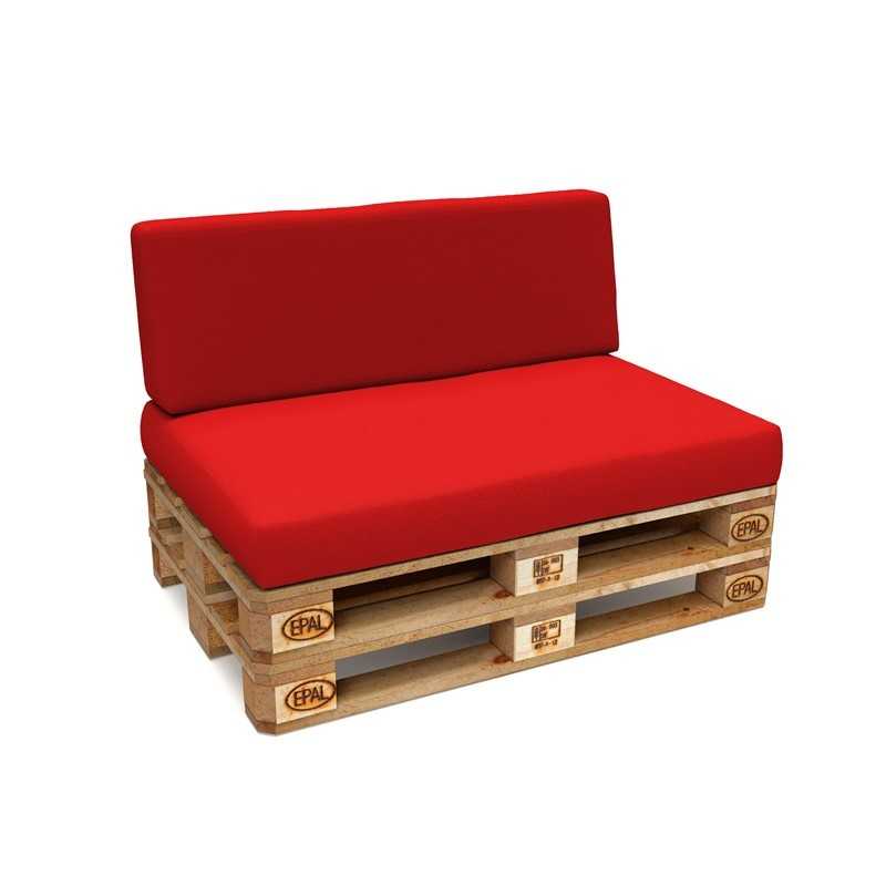 Set of 2 Garden Cushions Water-Resistant 120x80 + 120x40 Red