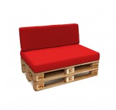Set of 2 Garden Cushions Water-Resistant 120x80 + 120x40 Red
