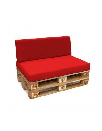 Set of 2 Garden Cushions Water-Resistant 120x80 + 120x40 Red
