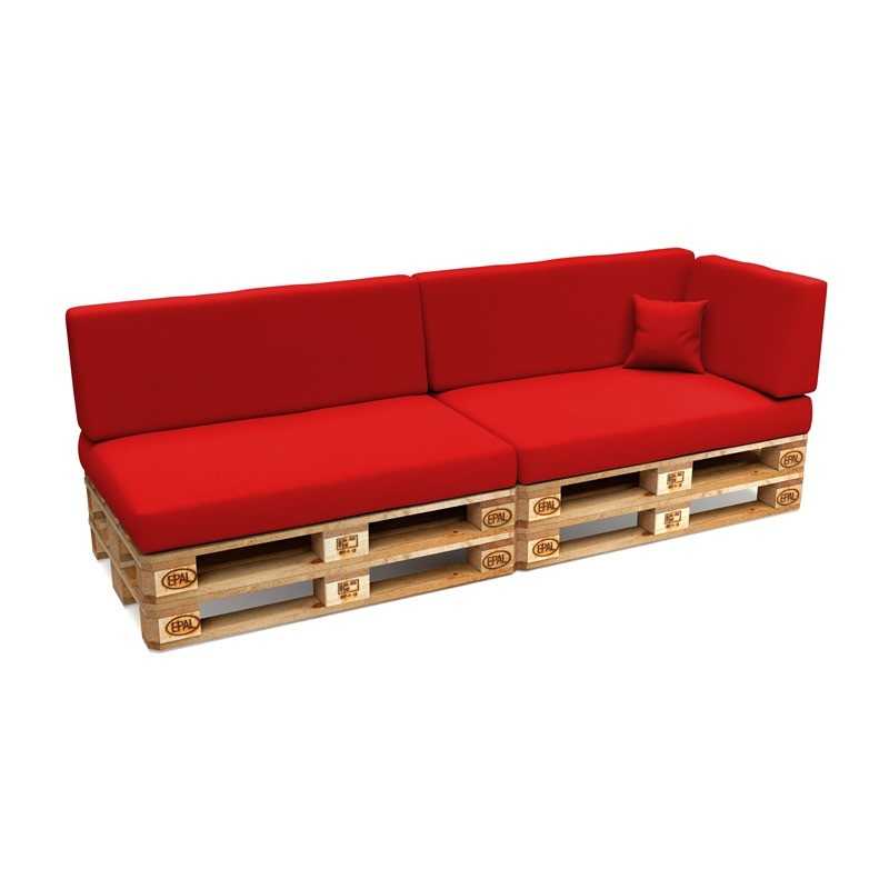 Set of 6 Garden Cushions Water-Resistant 120x80 + 120x40 Red