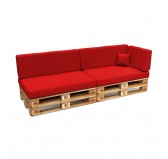 Set of 6 Garden Cushions Water-Resistant 120x80 + 120x40 Red