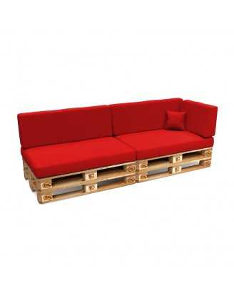 Set of 6 Garden Cushions Water-Resistant 120x80 + 120x40 Red