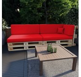 Set of 6 Garden Cushions Water-Resistant 120x80 + 120x40 Red
