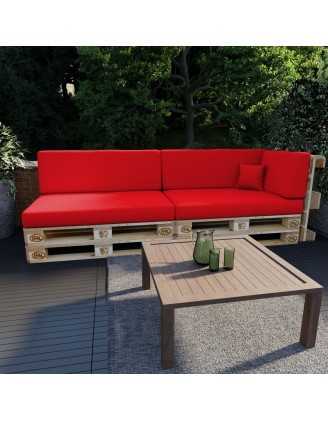 Set of 6 Garden Cushions Water-Resistant 120x80 + 120x40 Red