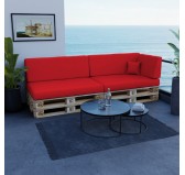 Set of 6 Garden Cushions Water-Resistant 120x80 + 120x40 Red