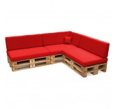 Set of 8 Garden Cushions Water-Resistant 120x80 + 120x40 Red