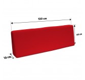Set of 8 Garden Cushions Water-Resistant 120x80 + 120x40 Red