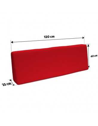 Set of 8 Garden Cushions Water-Resistant 120x80 + 120x40 Red