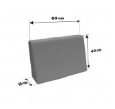 Pallet Garden Side Cushion Water-Resistant 60x40x20/10 Grey