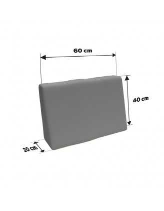 Pallet Garden Side Cushion Water-Resistant 60x40x20/10 Grey