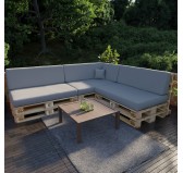 Pallet Garden Side Cushion Water-Resistant 60x40x20/10 Grey
