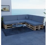Pallet Garden Side Cushion Water-Resistant 60x40x20/10 Grey