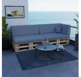 Pallet Garden Side Cushion Water-Resistant 60x40x20/10 Grey
