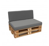 Set of 2 Garden Cushions Water-Resistant 120x80 + 120x40 Grey