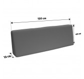 Set of 2 Garden Cushions Water-Resistant 120x80 + 120x40 Grey