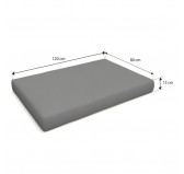 Set of 2 Garden Cushions Water-Resistant 120x80 + 120x40 Grey