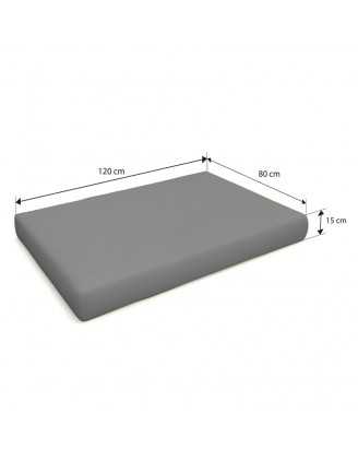 Set of 2 Garden Cushions Water-Resistant 120x80 + 120x40 Grey