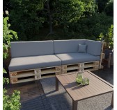 Set of 6 Garden Cushions Water-Resistant 120x80 + 120x40 Grey