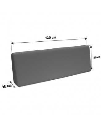 Pallet Garden Backrest Cushion Water-Resistant 120x40x20/10 Grey