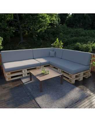 Pallet Garden Backrest Cushion Water-Resistant 120x40x20/10 Grey