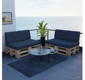 Pallet Garden Backrest Cushion Water-Resistant 120x40x20/10 Anthracite