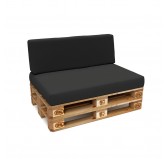 Set of 2 Garden Cushions Water-Resistant 120x80 + 120x40 Anthracite