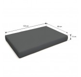 Set of 6 Garden Cushions Water-Resistant 120x80 + 120x40 Anthracite