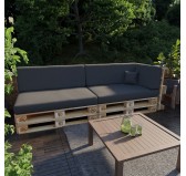 Set of 6 Garden Cushions Water-Resistant 120x80 + 120x40 Anthracite