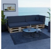 Set of 6 Garden Cushions Water-Resistant 120x80 + 120x40 Anthracite