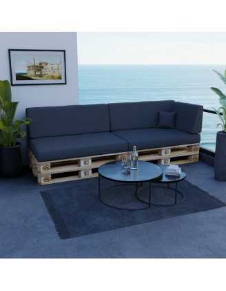 Set of 6 Garden Cushions Water-Resistant 120x80 + 120x40 Anthracite