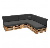 Set of 8 Garden Cushions Water-Resistant 120x80 + 120x40 Anthracite
