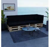 Pallet Garden Backrest Cushion Water-Resistant 120x40x20/10 Black
