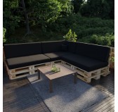 Pallet Garden Backrest Cushion Water-Resistant 120x40x20/10 Black