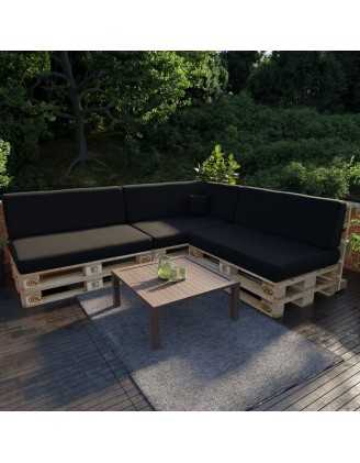 Pallet Garden Backrest Cushion Water-Resistant 120x40x20/10 Black