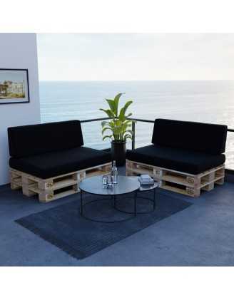 Pallet Garden Backrest Cushion Water-Resistant 120x40x20/10 Black