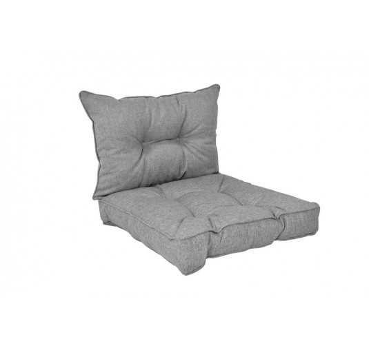 Set of 2 Garden Chair Cushion Grey 60x60 + 60x40