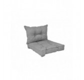 Set of 2 Garden Chair Cushion Grey 60x60 + 60x40