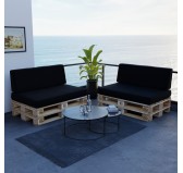 Pallet Garden Seat Cushion Water-Resistant 120x80x15 Black