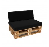 Set of 2 Garden Cushions Water-Resistant 120x80 + 120x40 Black