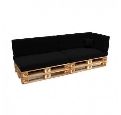 Set of 6 Garden Cushions Water-Resistant 120x80 + 120x40 Black