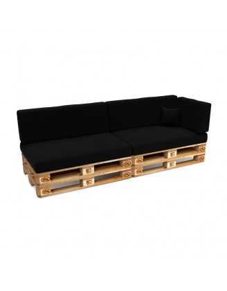 Set of 6 Garden Cushions Water-Resistant 120x80 + 120x40 Black