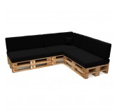 Set of 8 Garden Cushions Water-Resistant 120x80 + 120x40 Black
