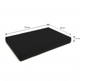 Set of 8 Garden Cushions Water-Resistant 120x80 + 120x40 Black
