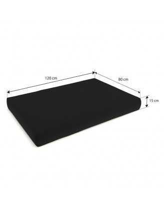 Set of 8 Garden Cushions Water-Resistant 120x80 + 120x40 Black