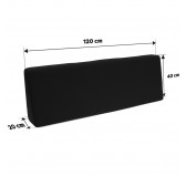 Set of 8 Garden Cushions Water-Resistant 120x80 + 120x40 Black
