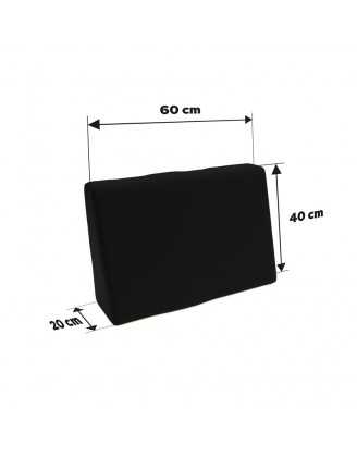 Set of 8 Garden Cushions Water-Resistant 120x80 + 120x40 Black